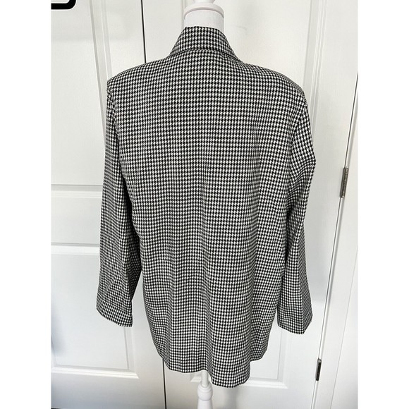 Rafael Women’s Houndstooth Blazer Size M Black Off White Vintage Oversized Fit - Picture 5 of 16
